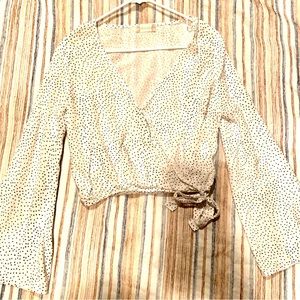 Long sleeve polka dot blouse